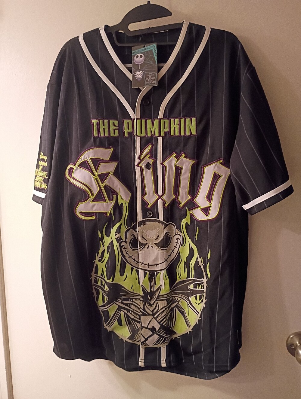 NWT Jack Skellington Baseball Jersey Mens XL The Nightmare Before Christmas